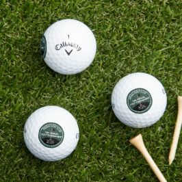 Groene jaarlijkse golftoernooi golfclub naam golfballen