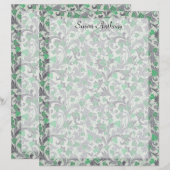  groene jachtwijnen die groeien op het papier van  (Voorkant / Achterkant)