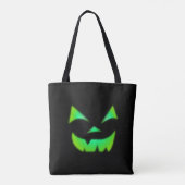 groene Jack-O-Lantern met gloeiende gloed Tote Bag (Achterkant)