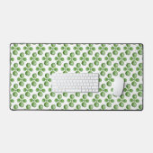 Groene Jade Boombladeren op Wit Bureaumat (Keyboard & Muis)