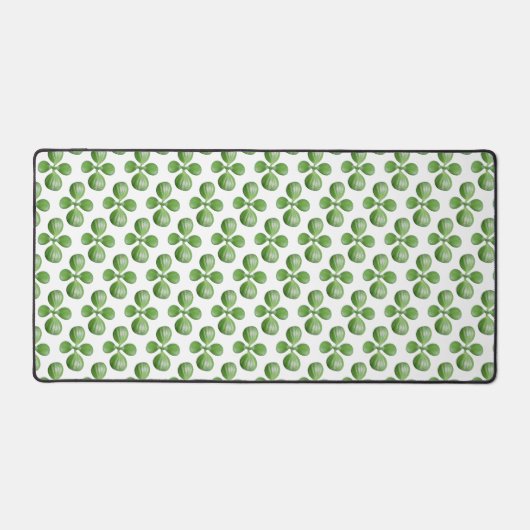 Groene Jade Boombladeren op Wit Bureaumat (Voorkant)