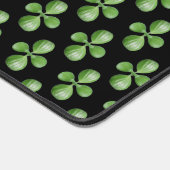Groene Jade Tree bladeren op zwart Bureaumat (Hoek)