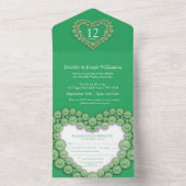 Groene jade trouwdag 12e of 35e feestje all in one uitnodiging (Binnen)