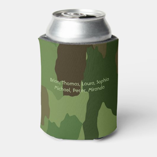 Groene jagers camouflage en wildlife print blikjeskoeler (Blikje Achterkant)