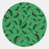Groene jalapenpepers ronde sticker (Voorkant)