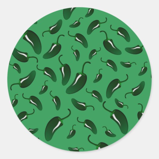 Groene jalapenpepers ronde sticker (Voorkant)