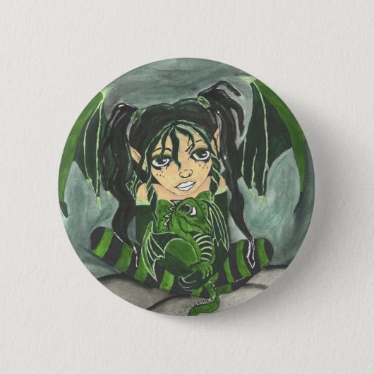 groene jaloezie ronde button 5,7 cm (Voorkant)