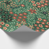 Groene Japanse bloem achtergrond traditionele flor Cadeaupapier (Hoek)