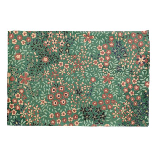 Groene Japanse bloem achtergrond traditionele flor Kussensloop (Achterkant)