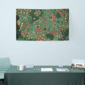 Groene Japanse bloem achtergrond traditionele flor Spandoek (Beurs)