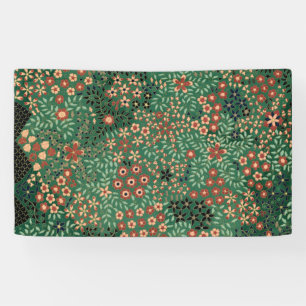 Groene Japanse bloem achtergrond traditionele flor Spandoek