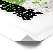 Groene Japanse luciferdoosjes Labels Grid Print, V Poster (Hoek)