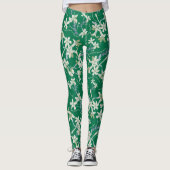 GROENE jasmijn bloemenlente yoga pilates broek Leggings (Voorkant)