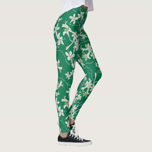 GROENE jasmijn bloemenlente yoga pilates broek Leggings (Rechts)