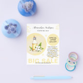 Groene jasmijn etherische oliën aquarel bloemmotie flyer (Enkel)