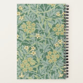 Groene Jasmine Bloempatroon Schetsboek Notitieboek (Achterkant)