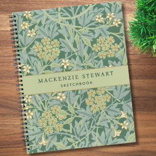 Groene Jasmine Bloempatroon Schetsboek Notitieboek