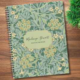 Groene Jasmine Bloempatroon Schetsboek Notitieboek