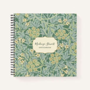 Groene Jasmine Bloempatroon Schetsboek Notitieboek