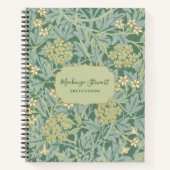 Groene Jasmine Bloempatroon Schetsboek Notitieboek (Voorkant)