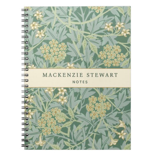 Groene Jasmine Botanische Patroon Notitieboek (Voorkant)
