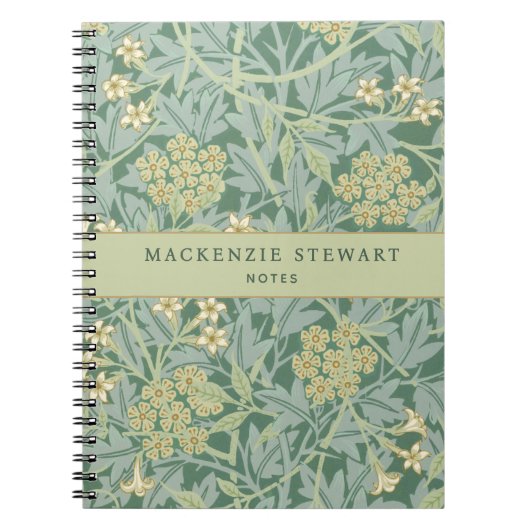 Groene Jasmine Botanische Patroon Notitieboek (Voorkant)