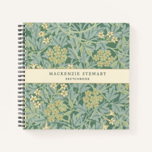 Groene Jasmine Botanische Patroon Schetsboek Notitieboek