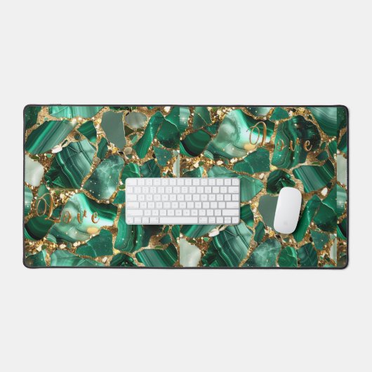 Groene Jasper Desk Mat (Keyboard & Muis)