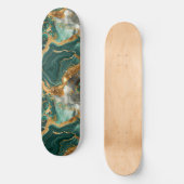 Groene Jaspis & gouden aderen. Persoonlijk Skateboard (Voorkant)