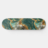 Groene Jaspis & gouden aderen. Persoonlijk Skateboard (Horizontaal)
