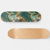 Groene Jaspis & gouden aderen. Persoonlijk Skateboard (Horizontaal)