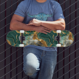 Groene Jaspis & gouden aderen. Persoonlijk Skateboard