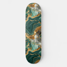 Groene Jaspis & gouden aderen. Persoonlijk Skateboard