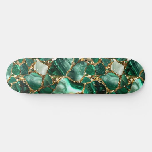 Groene Jaspis met gouden insluitsels Persoonlijk Skateboard (Horizontaal)