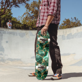 Groene Jaspis met gouden insluitsels Persoonlijk Skateboard