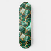 Groene Jaspis met gouden insluitsels Persoonlijk Skateboard (Voorkant)