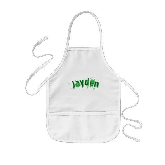 Groene Jayden Naam, Kinder Schort (Voorkant)