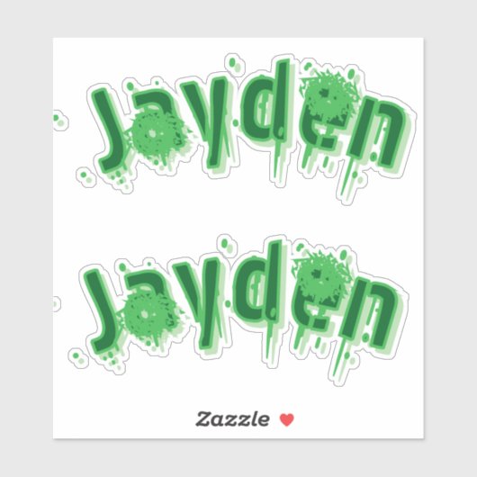Groene Jayden Naam, Sticker (Vel)