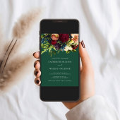 Groene Jewel Tone Moody Floral Bourgondië Bruiloft Kaart