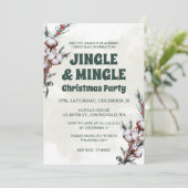 Groene Jingle & Mingle Leuk Vrienden Kerstfeest Kaart (Staand voorkant)