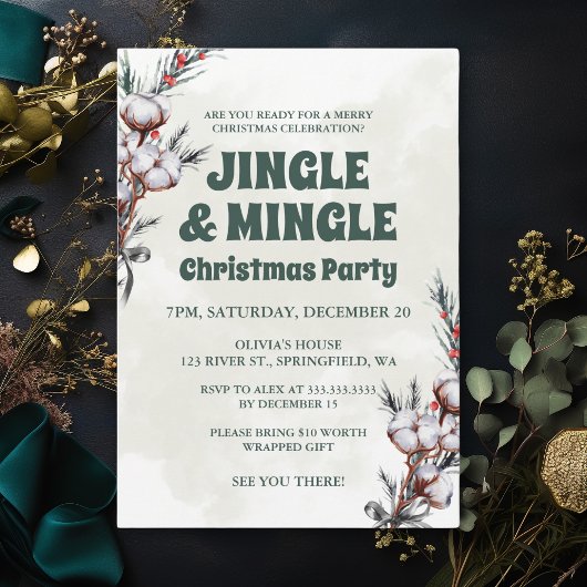 Groene Jingle & Mingle Leuk Vrienden Kerstfeest Kaart