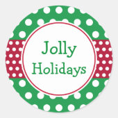 Groene Jolly Feestdagen Kerst stickers (Voorkant)