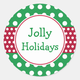 Groene Jolly Feestdagen Kerst stickers