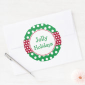 Groene Jolly Feestdagen Kerst stickers (Envelop)