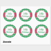 Groene Jolly Feestdagen Kerst stickers (Vel)