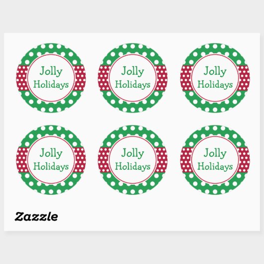Groene Jolly Feestdagen Kerst stickers (Vel)