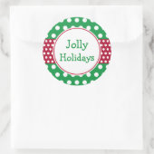 Groene Jolly Feestdagen Kerst stickers (Tas)