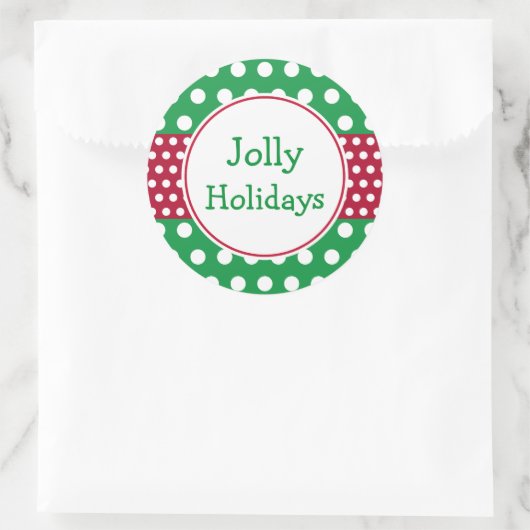 Groene Jolly Feestdagen Kerst stickers (Tas)