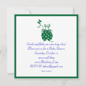 Groene jongelkonijnenuitnodiging kaart (Achterkant)