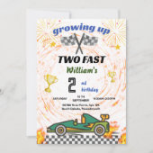 groene jongen auto's Race Auto twee snelle 2e verj Kaart (Voorkant)